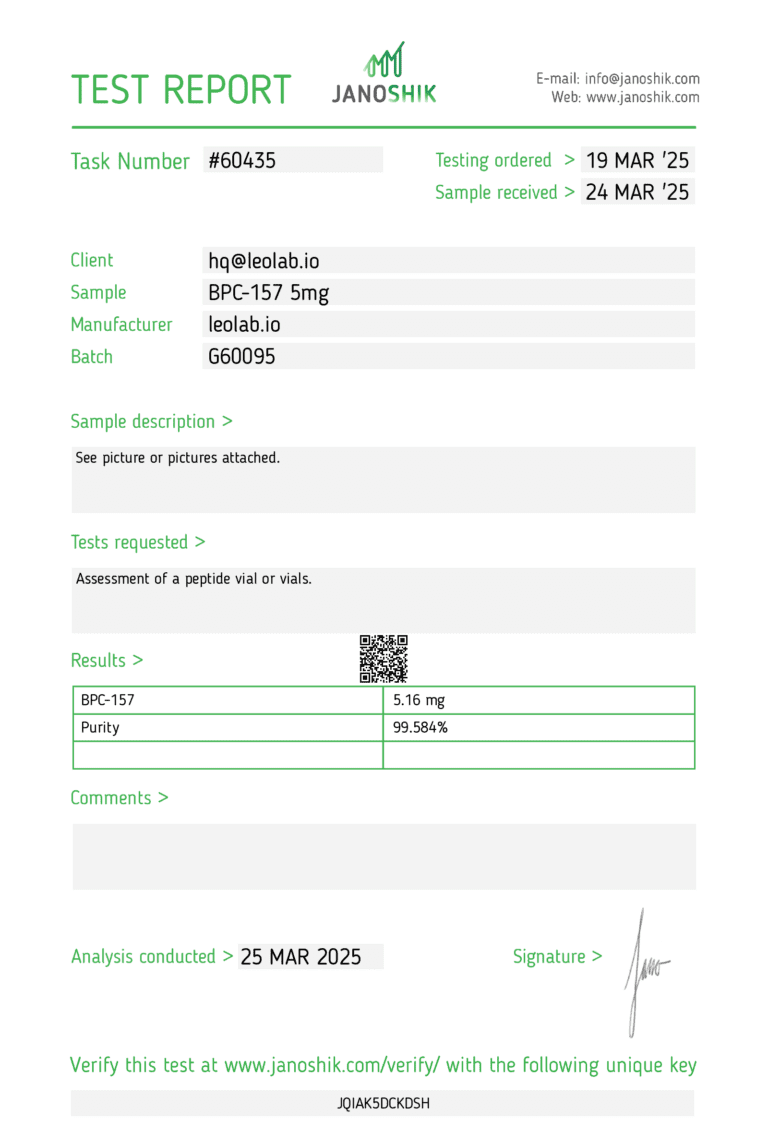 BPC-157 Test Report 60435