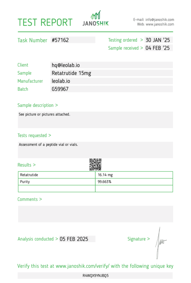 3rd party Retatrutide test 57162